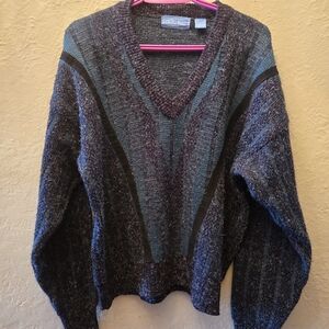 Vintage Julio Madi Textured V-Neck Sweater | Academia / Minimalist